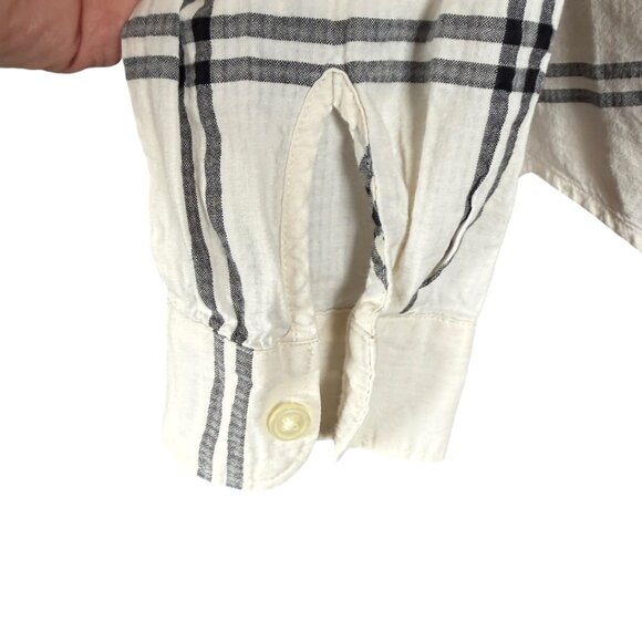 LOFT The Softened off white long sleeve collared button down tunic shirt small - Picture 7 of 10